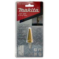 MAKITA รหัส B-31049 ดอก Step Straight Flute 1/4"-3/4" Three Flat สีทองก้านกลม