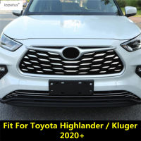 ด้านหน้า Center Grille เลื่อมตกแต่งสำหรับ Toyota Highlanderkluger 2020 2021 2022รถสแตนเลส Accessories