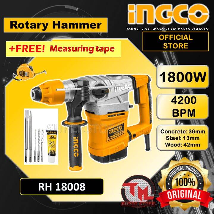 INGCO Rotary Hammer 1800W RH18008 • Tm ss Lazada PH