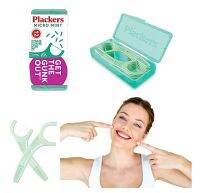 ไหมขัดฟันแบบมีด้ามจับพร้อมกล่องพกพา Plackers Flosser Micro Mint Travel 12 pcs [พร้อมส่ง]