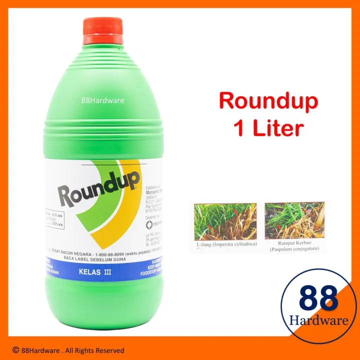 1l Roundup Monsanto Glyphosate 41 Weed Killer Racun Rumput Lalang Ubat