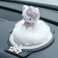 รถแมวตกแต่งตุ๊กตา Rhinestone Dashboard น้ำหอมตกแต่งภายในตกแต่ง