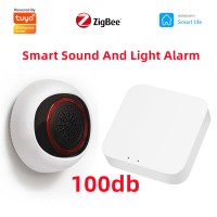 E Life Smart Store Tuya Zigbee เซ็นเซอร์ตรวจจับเสียงและแสงอัจฉริยะ100DB 2-In-1แบตเตอรี่ที่ปลุก Usb Dual Power สมาร์ทโฮมทำงานร่วมกับ Smart Life Zigbee ฮับป้องกันสัญญาณรบกวนเสียงและเซ็นเซอร์วัดแสง