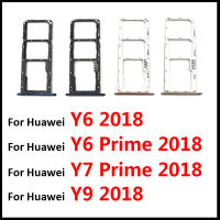 ถาดใส่ซิมใหม่สำหรับ Huawei Y6 Y7 Y9สำคัญ2018ไมโครนาโนซิมกระเป๋าเก็บบัตรเต้ารับตัวแปลงที่ใส่ถาดใส่ซิม