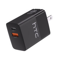 HTC หัวชาร์จเร็ว 33W Wall Charger สายชาร์จ USB-C Charger 33W, GaN Fast Charger with 2 Ports, Compact Foldable USB-C Wall Charger for Air, 30W USB-C Laptops, pad, Galaxy, and More