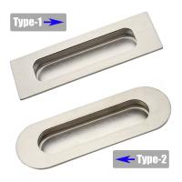 Recessed Embedded Door Handle 304 Stainless Steel Brushed Finishing Rectangle/Oval Knob for Sliding Door Drawer Door Hardware Locks