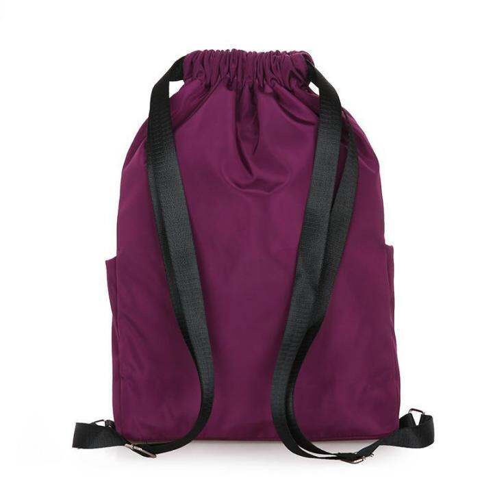 unisex-กีฬายิมกระเป๋าง่ายเดินทางกลางแจ้งกระเป๋าเป้สะพายหลังความจุขนาดใหญ่น้ำหนักเบา-drawstring-กระเป๋าสะพายคู่