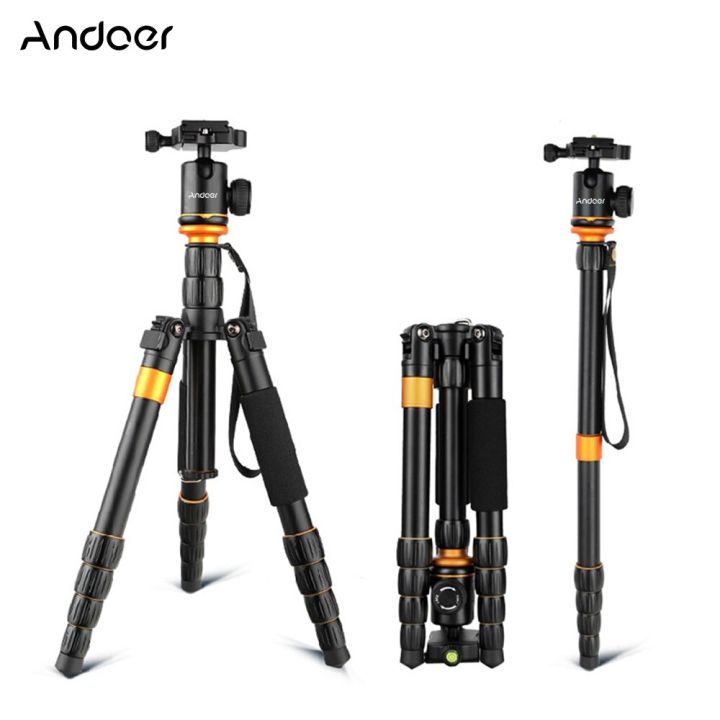 andoer-โมโนพอดขาตั้งกล้อง5ส่วนพร้อมหัวบอลกระเป๋าหิ้วสำหรับ-canon-nikon-sony-dslr-สูงสุดโหลด5กก