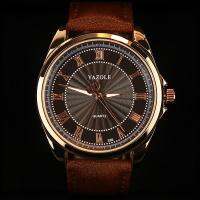 {Miracle Watch Store} นาฬิกาแบรนด์ชั้นนำสำหรับบุรุษแบบใหม่หรูหรา YAZOLE แฟชั่นนาฬิกาข้อมือสำหรับผู้ชายทองคำสีกุหลาบเคส Reloj Hodinky