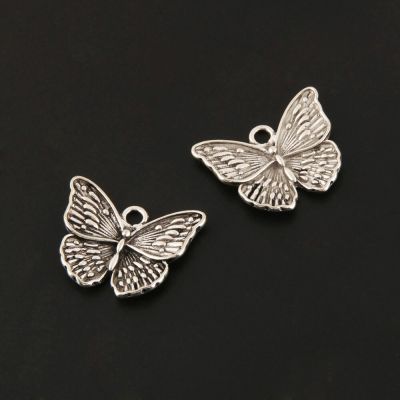 20pcs Charms Heart Shaped Butterfly Animal Silver Color Pendant For DIY Handmade Findings Jewelry Making Accessories DIY accessories and others