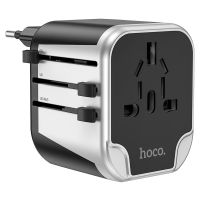 Hoco AC5 Universal Travel Adapter, International Power Adapter with 2USB Ports, European Adapter Worldwide AC Outlet Plugs