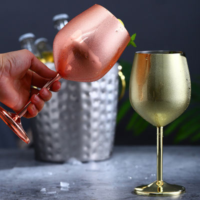 500ml Stainless Steel Champagne Cup Metal Cocktail Juice Drink Goblets Red Wine Glass Bar Party Restaurant Kitchen Tools