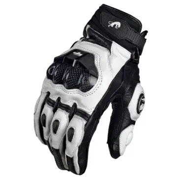 White 2025 motorbike gloves