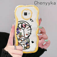 Chenyyka J7ปลอกสำหรับ Samsung J7ไพรม์2 J2ไพรม์เคสใสลายดอกไม้โดราเอมอนเคสโทรศัพท์โปร่งใสซิลิโคนป้องกันการตกขอบลอนหลากสีเนื้อครีมเคสนิ่ม