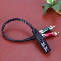 3pin XLR หญิงถึง 2 RCA สายเคเบิลตัวผู้อะแดปเตอร์เสียงสายแจ็ค RCA