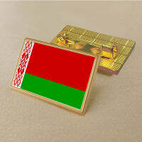 Belarus flag pin 2.5*1.5cm zinc alloy die-cast PVC colour coated gold rectangular medallion badge without added resin