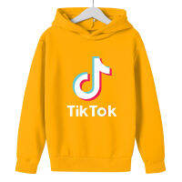 TIK TOKS เสื้อกันหนาวหมวกสำหรับเด็กหนุ่มๆสาวๆสีเหลืองเสื้อกันหนาวหมวกลำลองแฟชั่นด้านบนฤดูใบไม้ผลิฤดูใบไม้ร่วงใหม่เด็กแขนยาวผ้าฝ้ายเสื้อสวมหัว