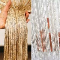 New Shiny Tassel Silver Line String Curtain 100x200cm Valance Living Room Divider Wedding DIY Home Decor