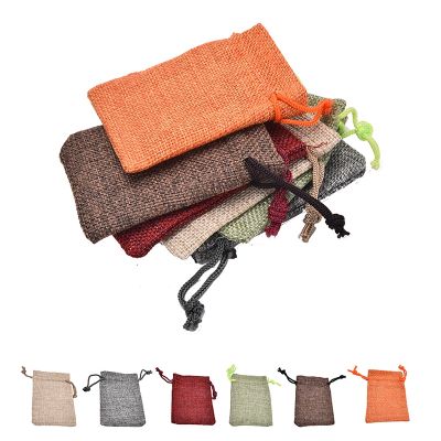 10 Pcs Linen Jute Hessian Sack Jewelry Pouch Drawstring Bags Wedding Favour Gift Bags And Packaging Supplies 7x9cm