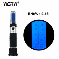 【New-store】 llkepj Yieryi มือถือ Brix Refractometer สำหรับ Brix Sugar 0-18% Brix Refractometer ATC Refractometer Optical Test Meter มาถึง