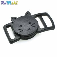 100Pcs/Pack 3/8 (10mm) Plastic Curved Cat-Head Safty Breakaway Buckle Black Cat Collar Paracord Webbing Apparel Accessories