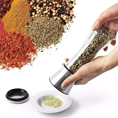 2 Piece/set Stainless Steel Pepper Mill Grinder Manual Salt Pepper Grinder Seasoning Grinding for Cooking Restaurants Kitchen Tools