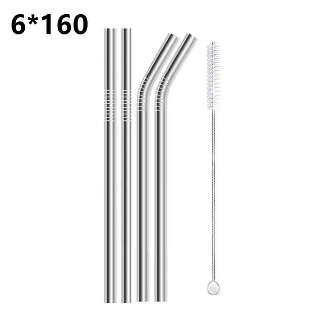 4pcs-6x130-160mm-kids-metal-straws-reusable-drinking-straw-304-stainless-steel-straws-with-brush-for-kids-party-cocktail-glasses