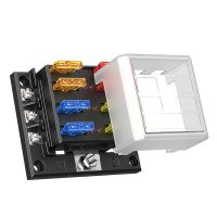 【YF】 6-Way Blade Fuse Box Block Holder with Fuses for 12V 24V M5 Stud With LED Indicator Light Car Marine