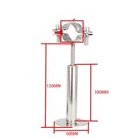 15มม.-89Mm OD สแตนเลส SS304ตัวยึดตัวยึดคลิปตัวยึดจับท่อพร้อมฐานเสายาว100มม.-150มม