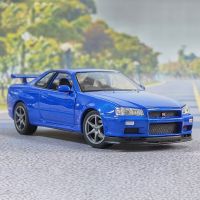 Nissan Skyline รถ GTR ของเล่น R34รถจำลองและรถของเล่น Kids Toys โลหะจำลองของสะสมโมเดลรถของเล่น GTR