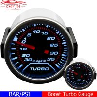 ✧♛☈ 252MM Turbo Boost Gauge 3 BAR White LED Auto Car Turbo Boost Gauge 30-35PSI Smoke Lens Boost Sensor for Gasoline Car 12V