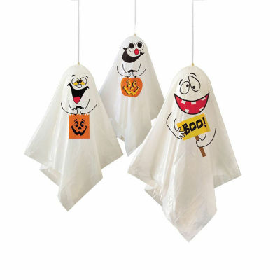 Microgood 3Pcs ฮาโลวีนแขวนสวมใส่หนา Reusable Flying Ghost ชุดตกแต่งสำหรับงานฮัลโลวีนแขวนสำหรับ Home