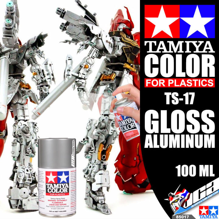 tamiya-85017-ts-17-gloss-aluminium-color-spray-paint-can-100ml-for-plastic-model-toy-สีสเปรย์ทามิย่า-พ่นโมเดล-โมเดล-vca-gundam