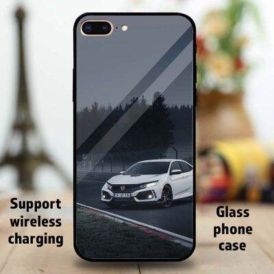 2018 Honda Civic Type R 4K เคสสำหรับ Apple Iphone โทรศัพท์กระจกเทมเปอร์ส่วนบุคคลกำหนดเอง11 12 Mini 13 Pro Max 6 7 Plus 8 X Max XR S10 Samsung Galaxy S9 + P20คู่ Huawei