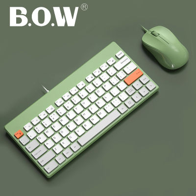 B.O.W Small Keyboard Wire Light Portable 78 Keys Ultra-Slim Wired USB Keyboard Plug and Play for PC / Computer /Laptop Mac