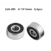 626RS แบริ่ง ABEC-1 (4/6 PCS) 6x19x6 มม. ฝาครอบยางปิดผนึก 626-2RS ตลับลูกปืน 626 RS / 2RS--hang yu trade