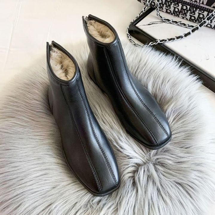 women-ankle-boots-ladies-shoes-slip-on-mid-calf-boots-platform-soft-pu-leather-plush-boot-footwear-woman-fashion-autumn-winter