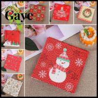 GS 20pcs Home Decorative Table Decor Santa Claus Snowman Printing Paper Napkin Serviette Christmas Decoration Towel