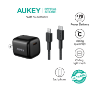 Combo bộ sạc Aukey cho Iphone củ sạc PA-B1PRO và cáp sạc CB-CL3