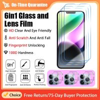 6in1 Tempered Glass for iPhone 14 13 12 11 Pro Max Mini Camera Lens Protector for iPhone X XR Xs Max 7 8 6 6S Plus Glass