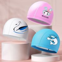 Cute Childrens Swimming Cap Waterproof High Elastic Ear Protection Swimming Hat for Boys Girls Cartoon Swimming Accessories Swim Caps