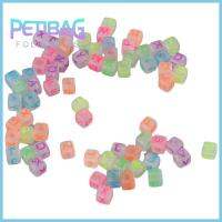 PETIBAG สีสันสดใส ลูกปัดตัวอักษรตัวอักษร 8mm คะ สี่เหลี่ยมสี่เหลี่ยม เรืองแสงในที่มืด ลูกปัดตัวอักษรเรืองแสง ลูกปัดโพนี่ การทำเครื่องประดับ