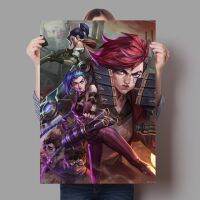 Arcane ลีกของ Legends โปสเตอร์ทีวีบทบาทเกม Jinx Vi Jess Yasuo ศิลปะตกแร่งบ้านภาพวาดผ้าใบติดผนัง0717 69F