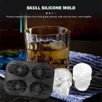 【CW】 4 Grids Silicone Maker Popsicle Mould TrayIce Whiskey Cocktail Accessory