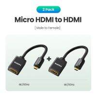 อะแดปเตอร์ที่เข้ากันได้กับไมโคร Hdmi Ugreen 4K/60Hz ตัวแปลงสัญญาณ Micro Female ไปยัง Male 4 Raspberry Pi สำหรับตัวเชื่อมต่อสายเคเบิล