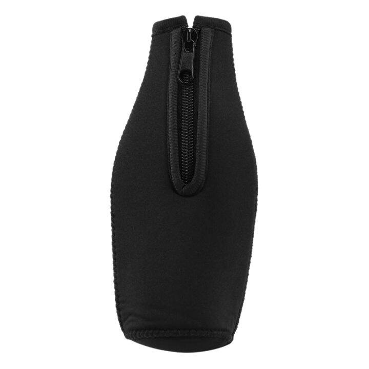 beer-bottle-cooler-sleeves-keep-drink-cold-zip-up-extra-thick-neoprene-insulated-sleeve-cover-black