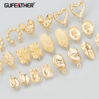 【CC】✓❁✓  GUFEATHER MD33jewelry accessories18k gold rhodium platedcopperhand madecharmsdiy earringsjewelry making6pcs/lot