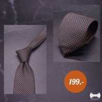 เนคไทสีดำลายจุดสีส้ม - Black Necktie With Orange Dot บริการเก็บเงินปลายทาง