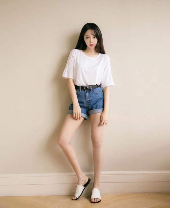 ฤดูร้อนเสื้อผ้าผู้หญิงเกาหลีใหม่หยิกผู้หญิงกางเกงขาสั้นเอวสูงกางเกงยีนส์กางเกงผู้หญิง