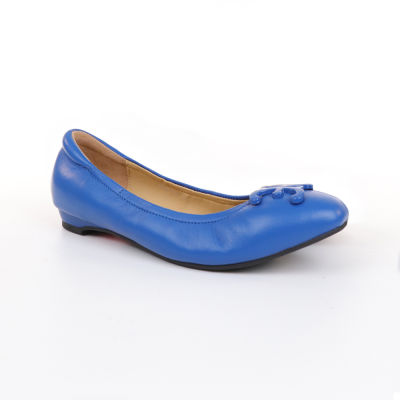 ELLE SHOES รองเท้าหนังแกะ ทรงบัลเล่ต์ LAMB SKIN COMFY COLLECTION รุ่น Ballerina สีน้ำเงิน ELB001